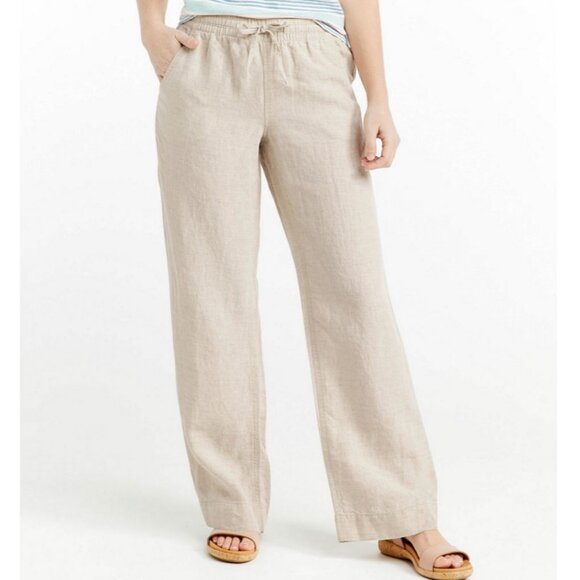 L.L. Bean Pants - LL Bean Linen Drawstring Pull on Pants